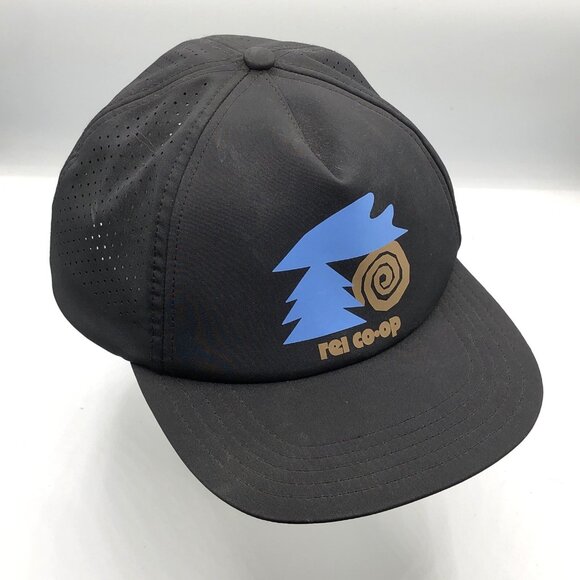 REI Co-op Strapback Trucker Hat Black One Size Mesh Back Adjustable Cap - Picture 7 of 12